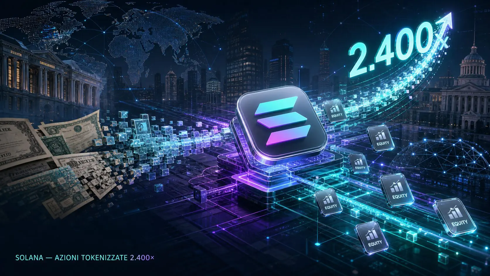 Solana guida il boom delle azioni tokenizzate: i volumi fanno 2.400x