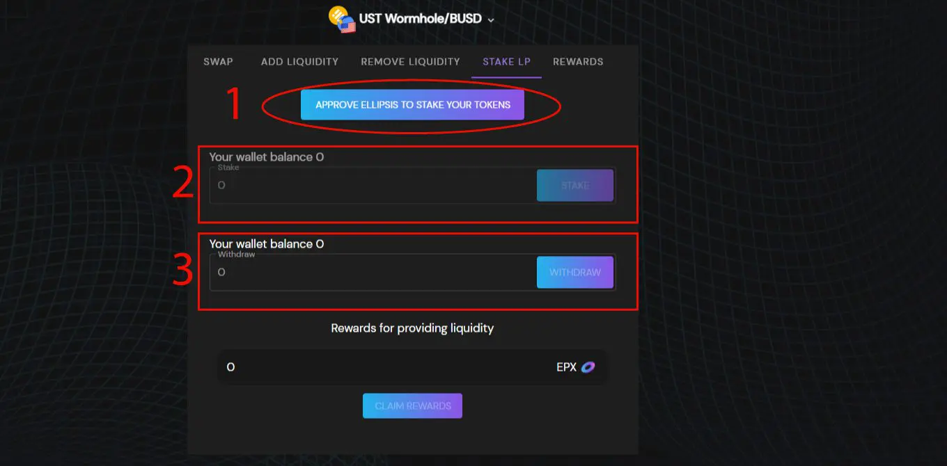 Pool di liquidità di Ellipsis Finance