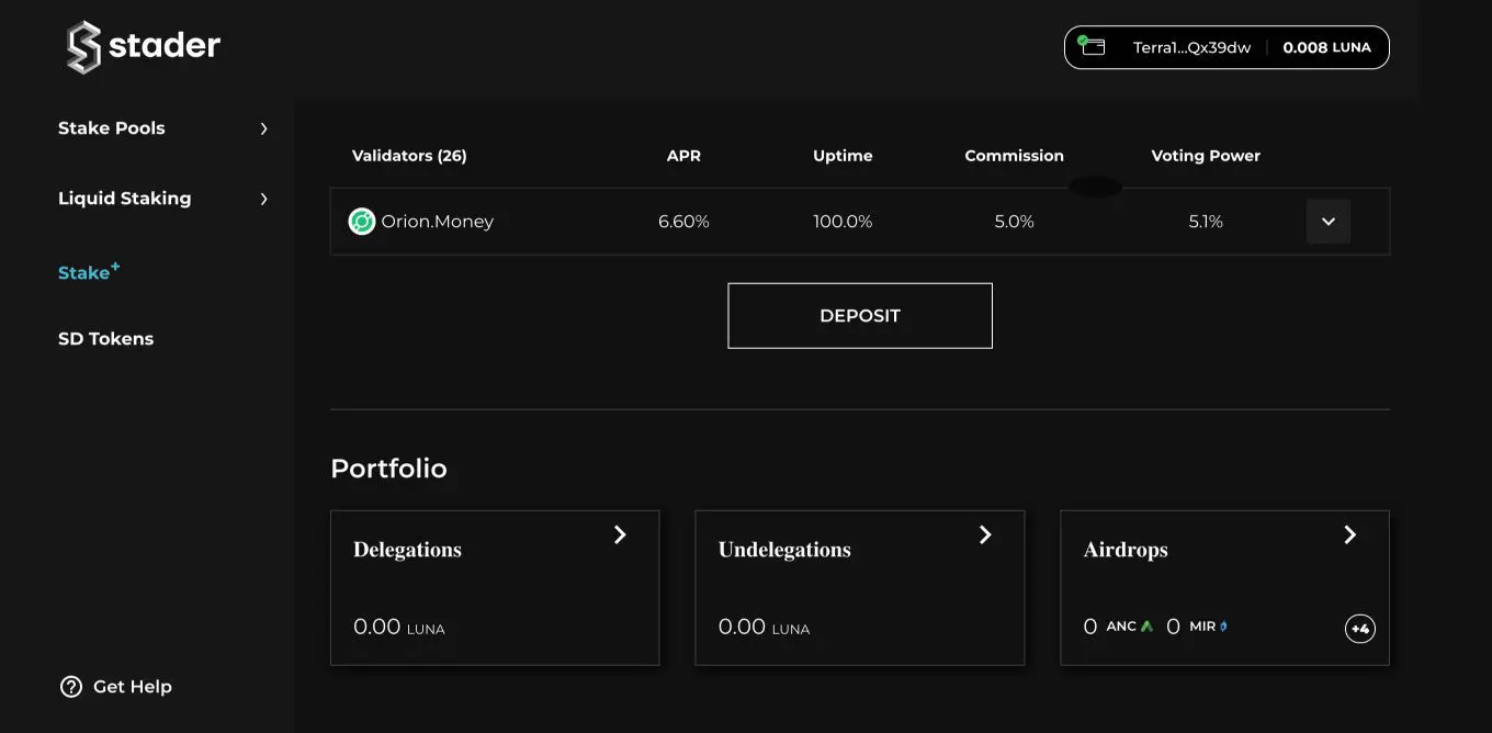 Stake+ di Stader Labs