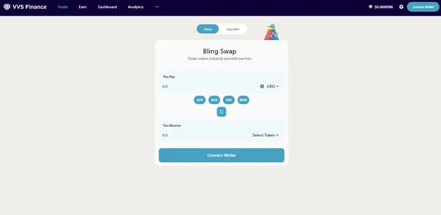 Swap di token su VVS Finance