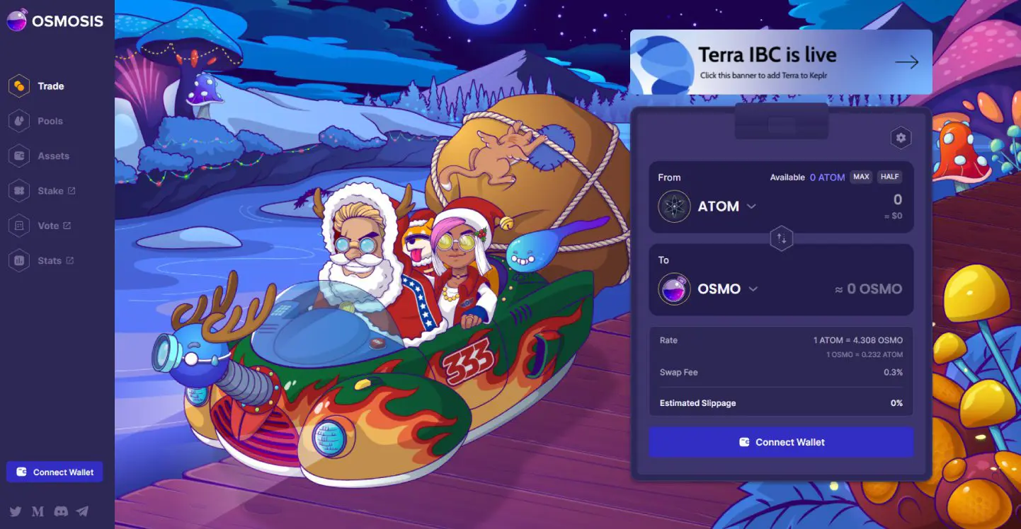 Trade di token su Osmosis