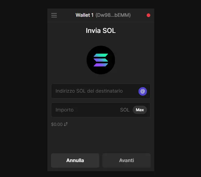Come inviare criptovalute su Solana
