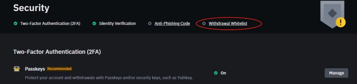 whitelist Binance