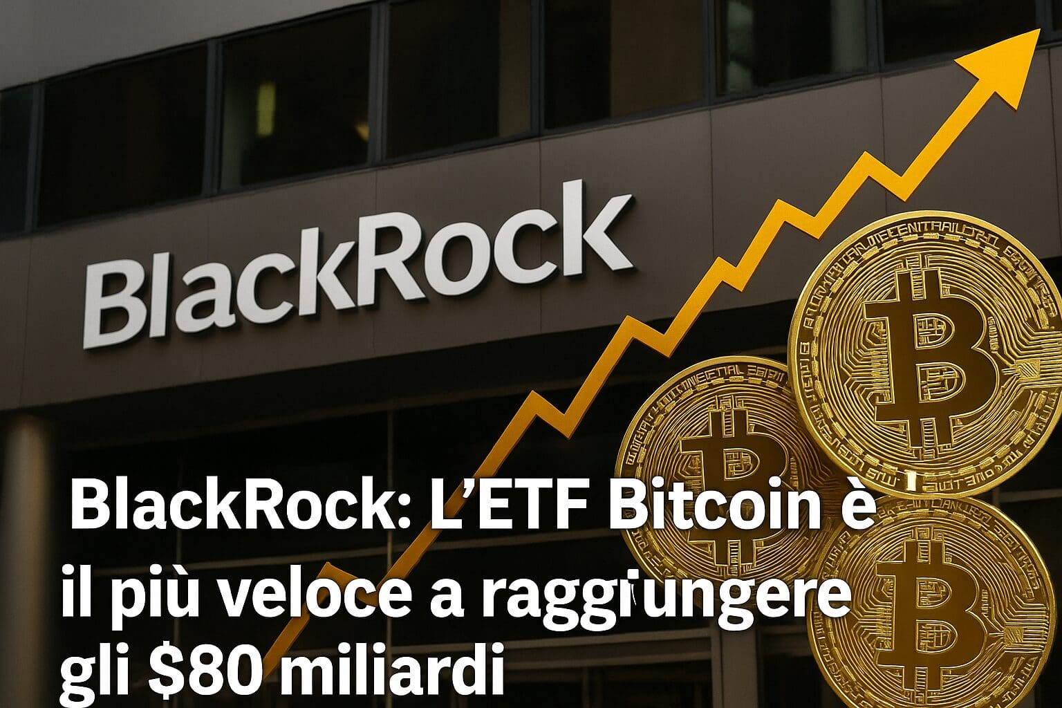 Blackrock: L'Etf Bitcoin è il più veloce a raggiungere gli $80 miliardi
