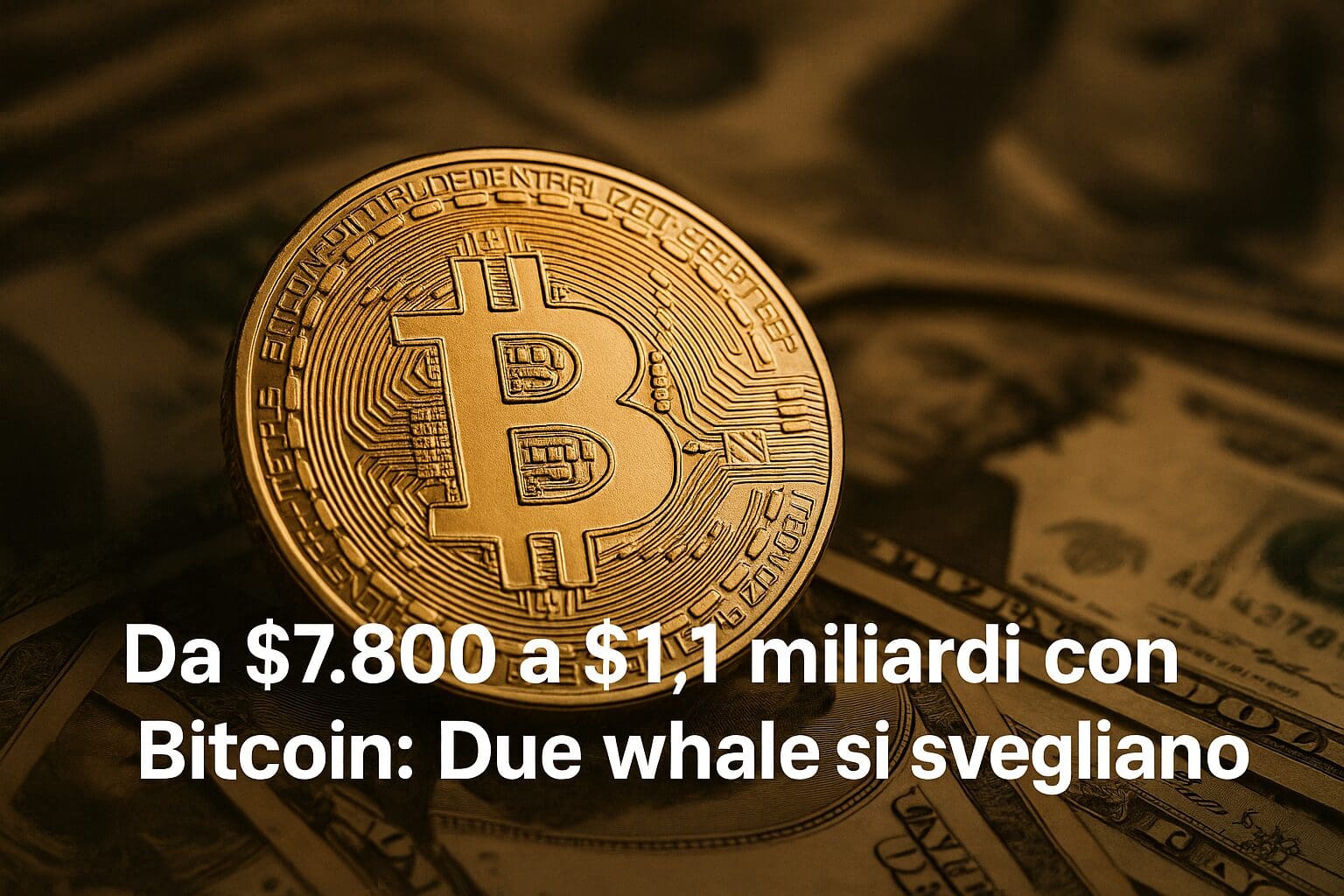 Da $7.800 a $1.1 miliardi con Bitcoin: Due Whale si svegliano
