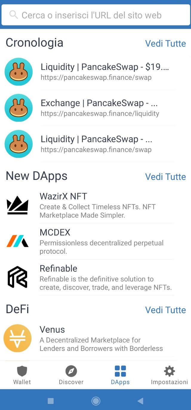 DApps: interact with decentralized applications.