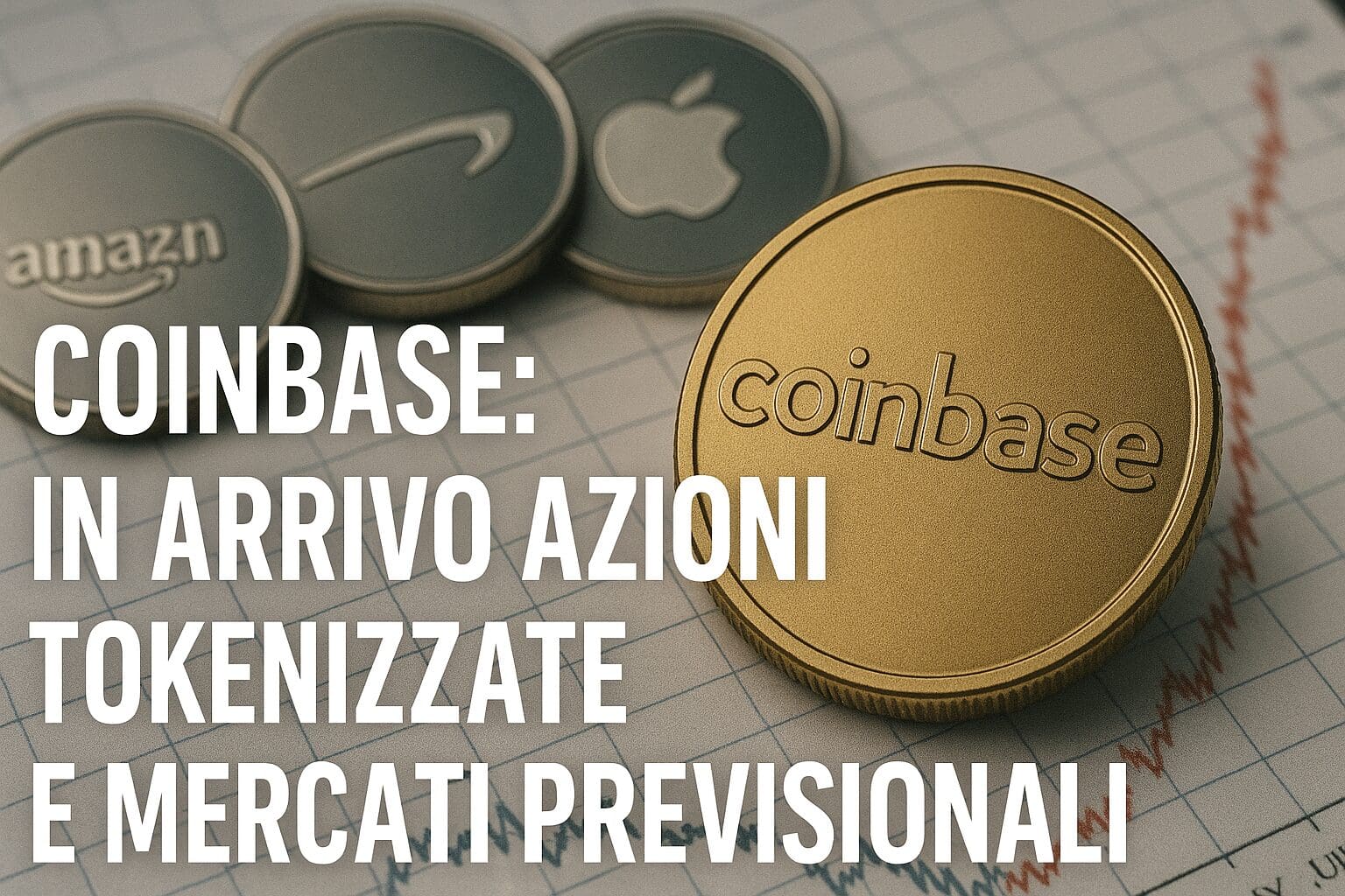 Coinbase: In arrivo azioni tokenizzate e mercati previsionali