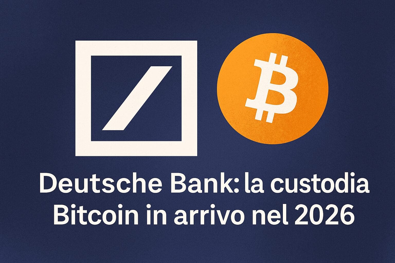 Deutsche Bank: la custodia Bitcoin in arrivo nel 2026