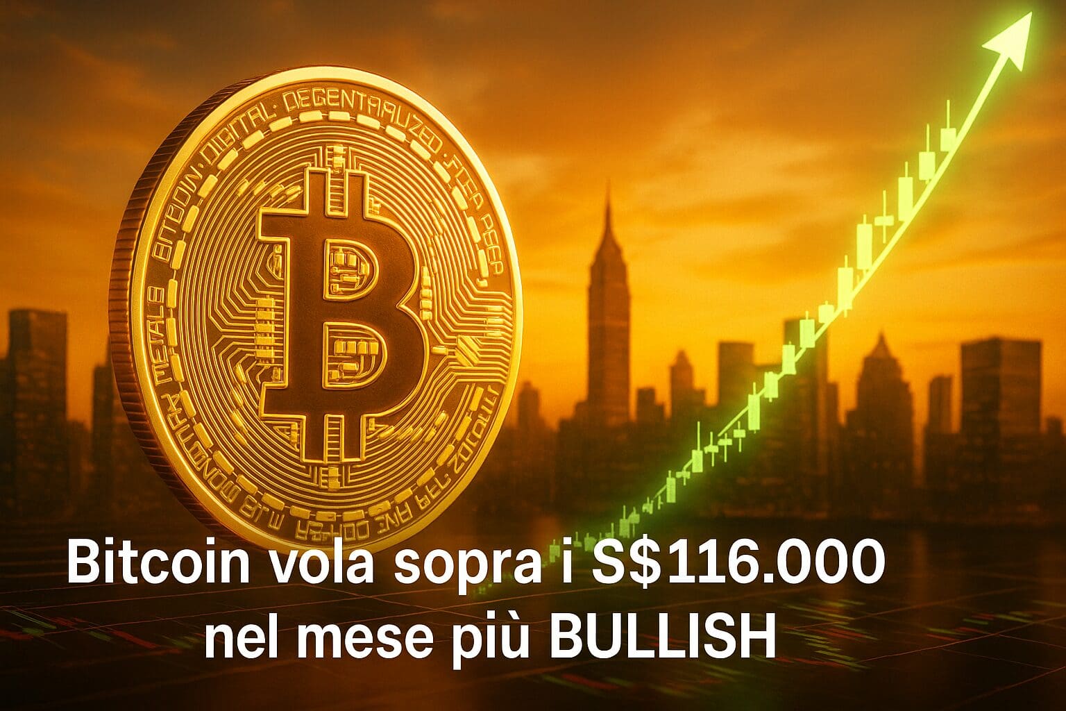 Bitcoin vola sopra i $116.000 nel mese più BULLISH