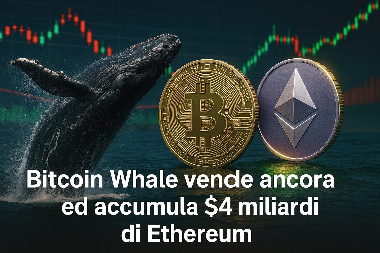 Bitcoin Whale vende ancora ed accumula $4 miliardi di Ethereum