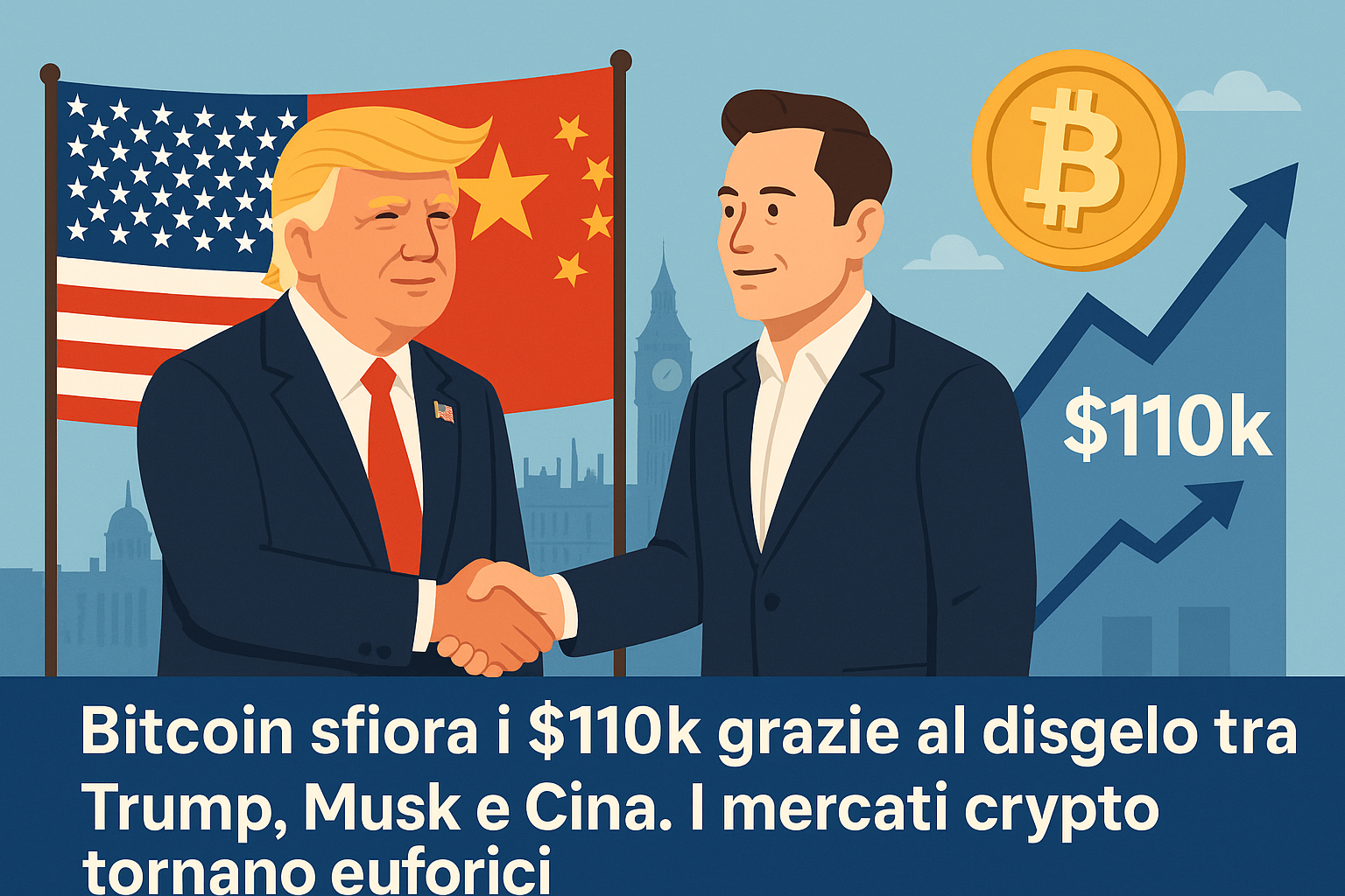 Bitcoin: le trattative di Trump con Musk e Cina spingono BTC