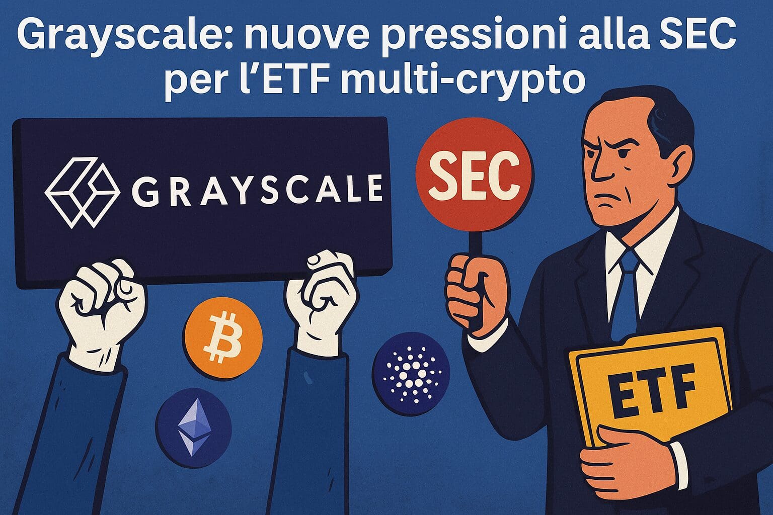 Grayscale: nuove pressioni alla SEC per l’ETF multi-crypto
