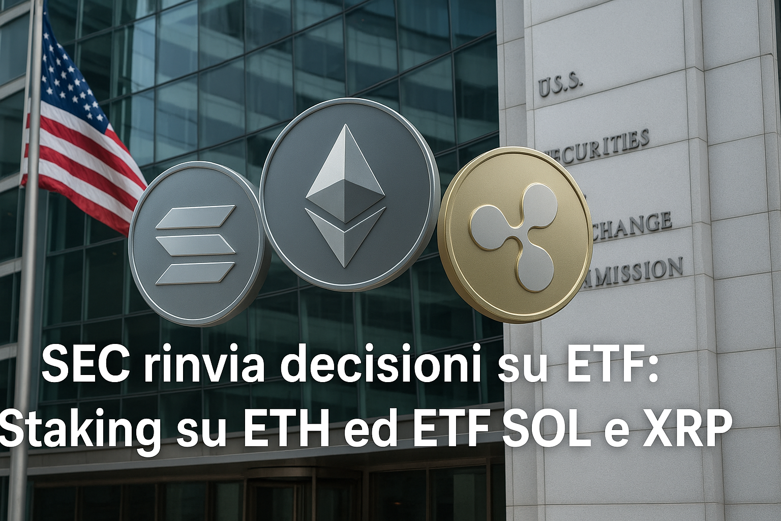 SEC rinvia decisioni su ETF: Staking su ETH ed ETF SOL e XRP