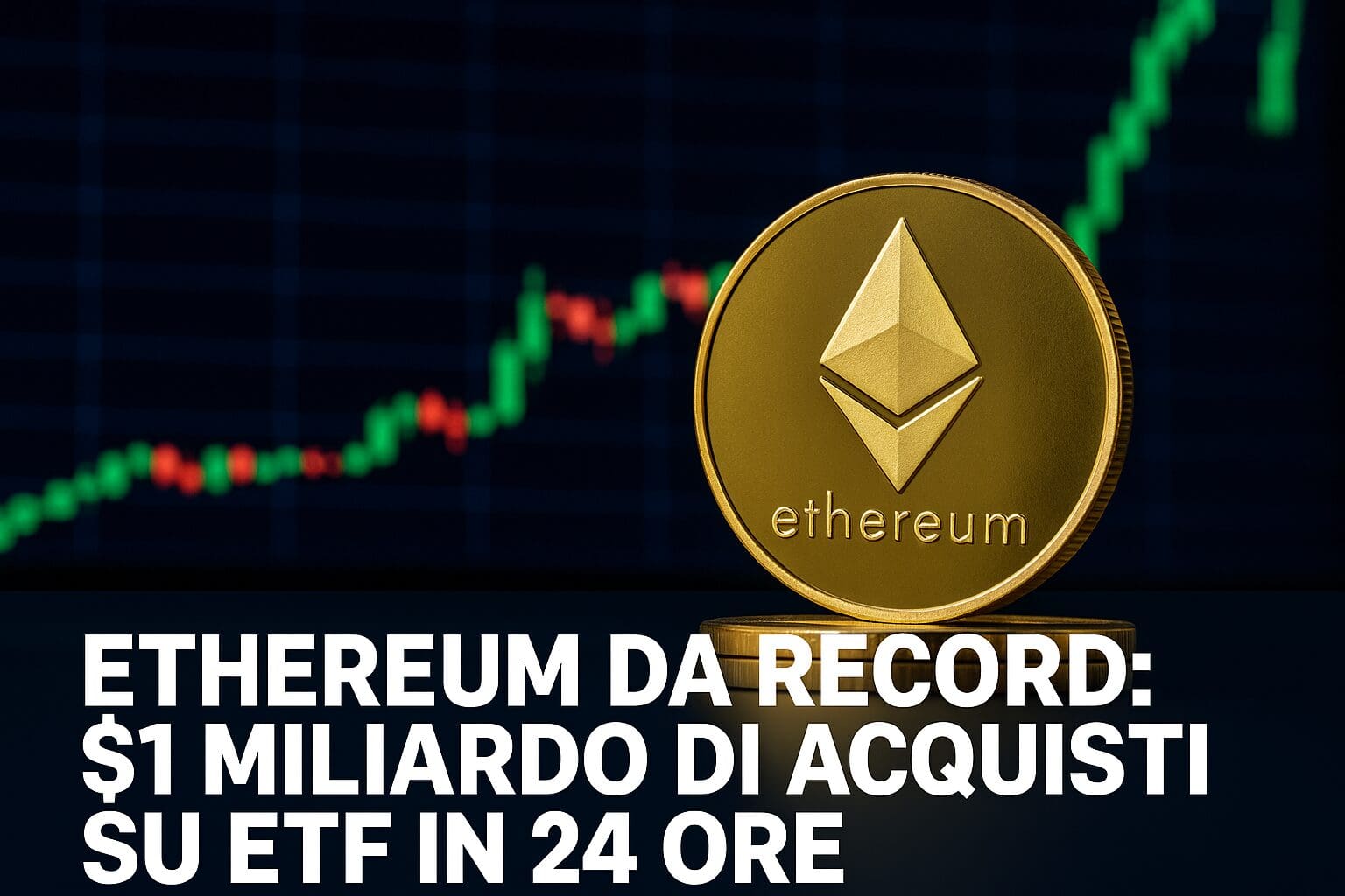Ethereum da RECORD: $1 miliardo di acquisti su ETF in 24 ore