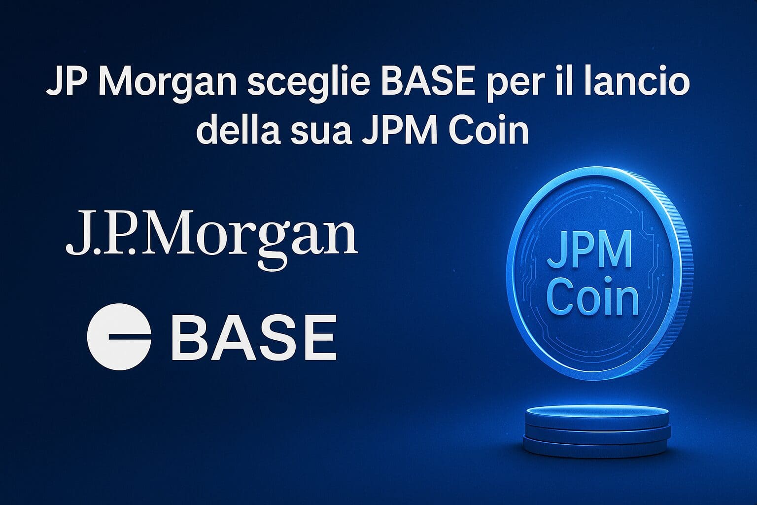 JP Morgan sceglie BASE per il lancio della sua JPM Coin