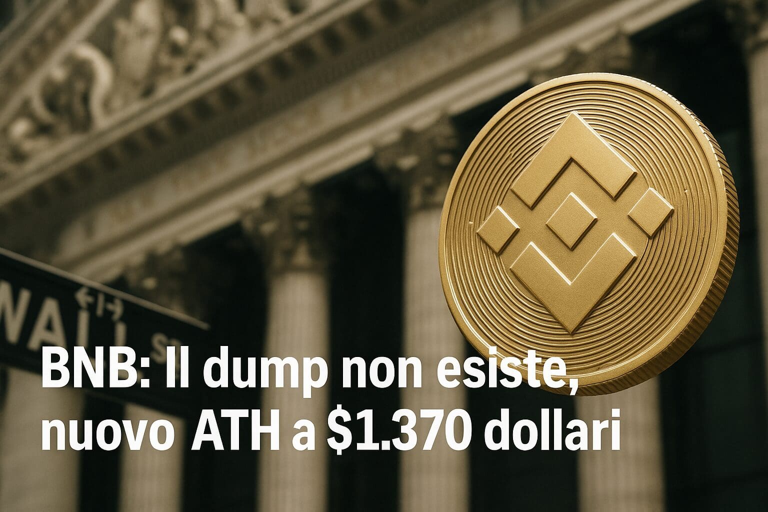 BNB: Il dump non esiste, nuovo ATH a $1.370 dollari 
