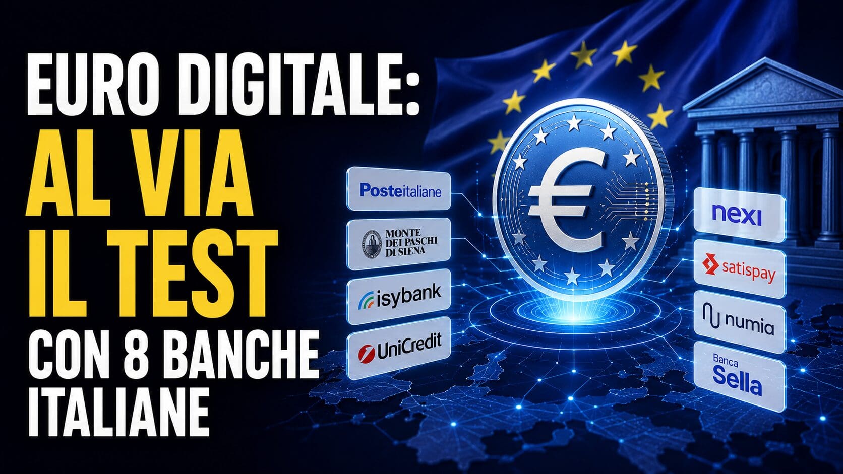 Euro digitale: al via il test con 8 banche italiane
