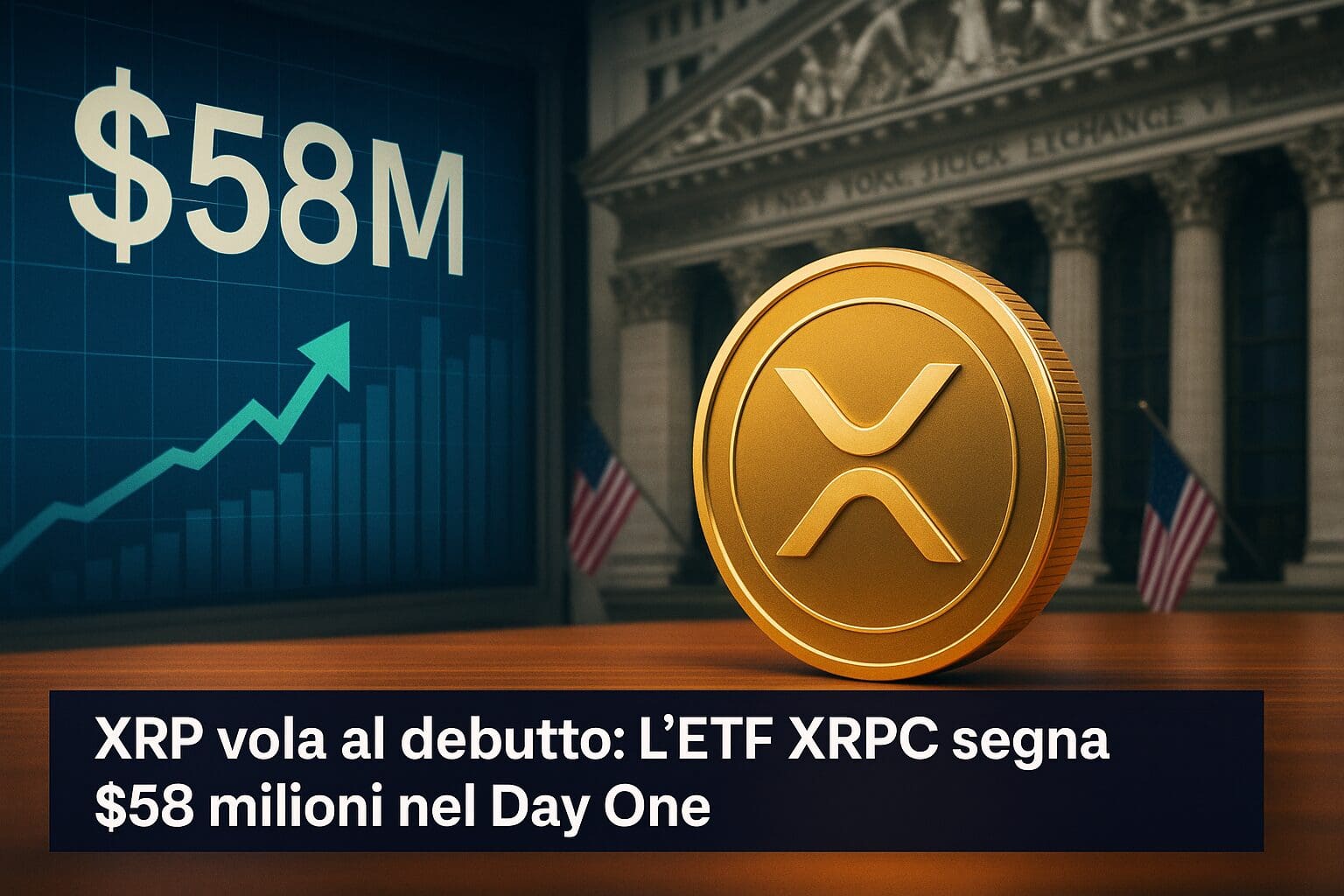 XRP vola al debutto: L’ETF XRPC segna $58 milioni nel Day-One