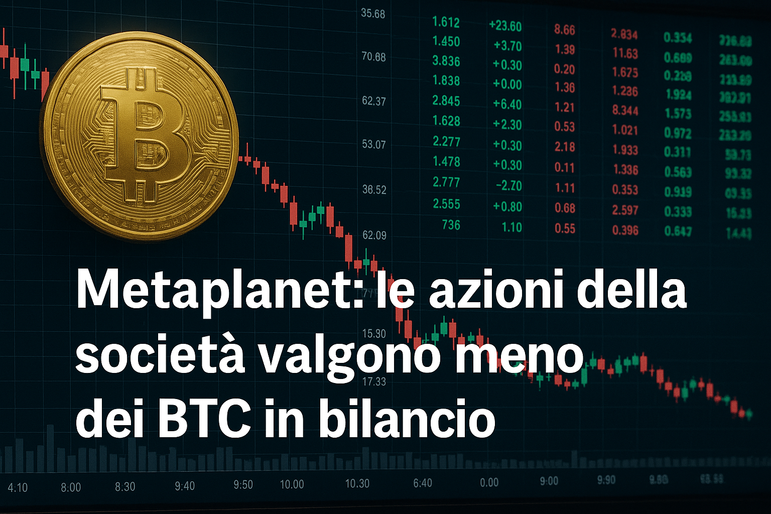 Metaplanet: Le azioni della società valgono meno dei BTC in bilancio