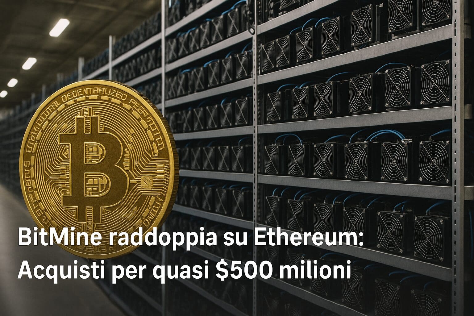 BitMine raddoppia su Ethereum: Acquisti per quasi $500 milioni