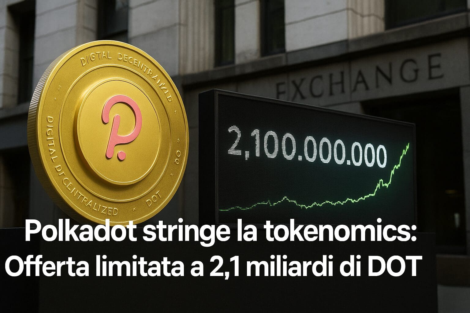 Polkadot stringe la tokenomics: Offerta limitata a 2,1 miliardi di DOT