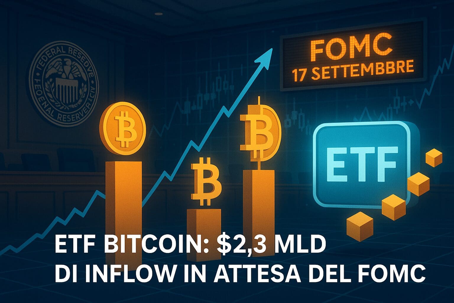 Investimenti crypto: ETF Bitcoin carichi in attesa del FOMC