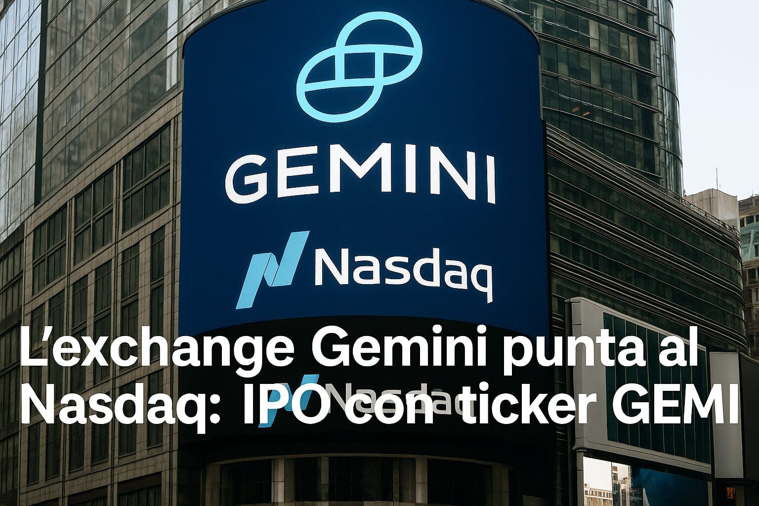 L'exchange Gemini punta al Nasdaq: IPO con ticker GEMI