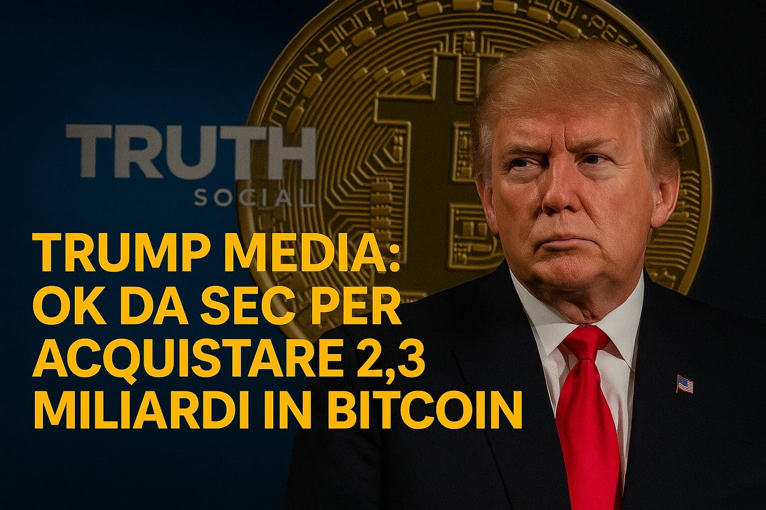 Trump Media: ok da Sec per acquistare 2.3 miliardi in Bitcoin