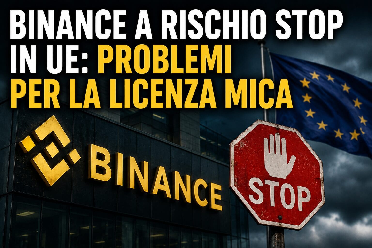 Binance a rischio STOP in Ue: problemi per la licenza MiCA