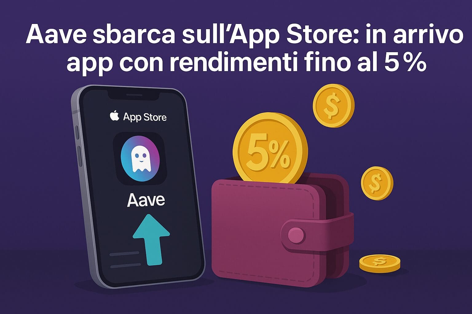 Aave sbarca sulApp Store: in arrivo app con rendimenti fino al 5%