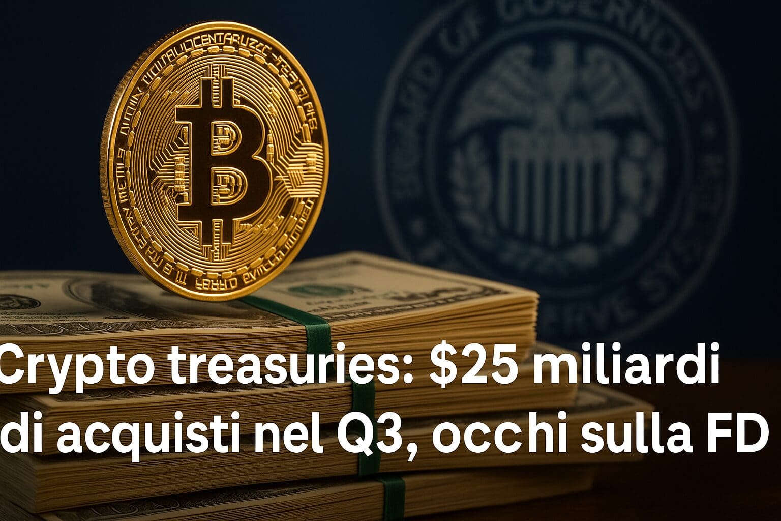 Crypto treasuries: $25 miliardi di acquisti nel Q3, occhi sulla FED