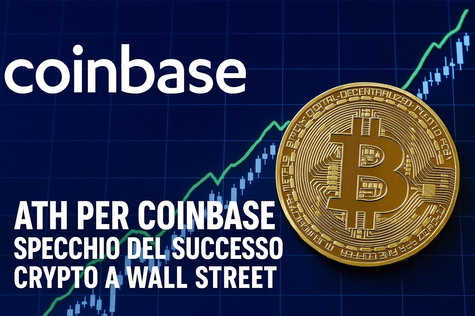 ATH per Coinbase, specchio del successo crypto a Wall Street