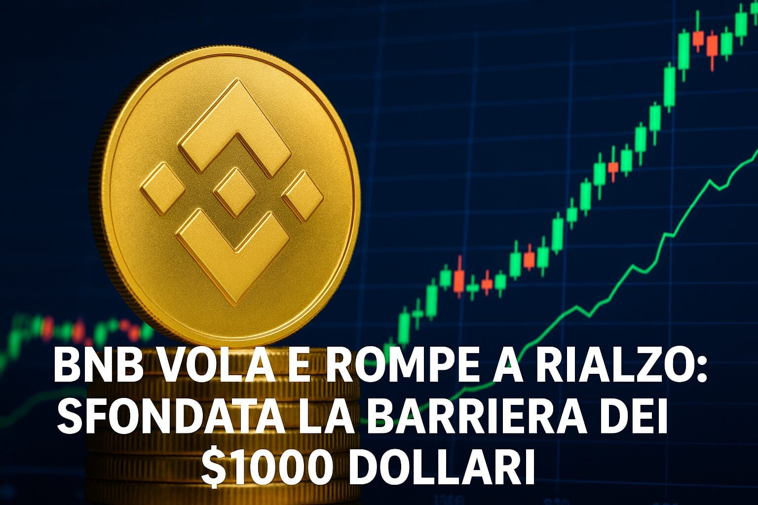 BNB vola e rompe a rialzo: Sfondata la barriera dei $1.000 dollari