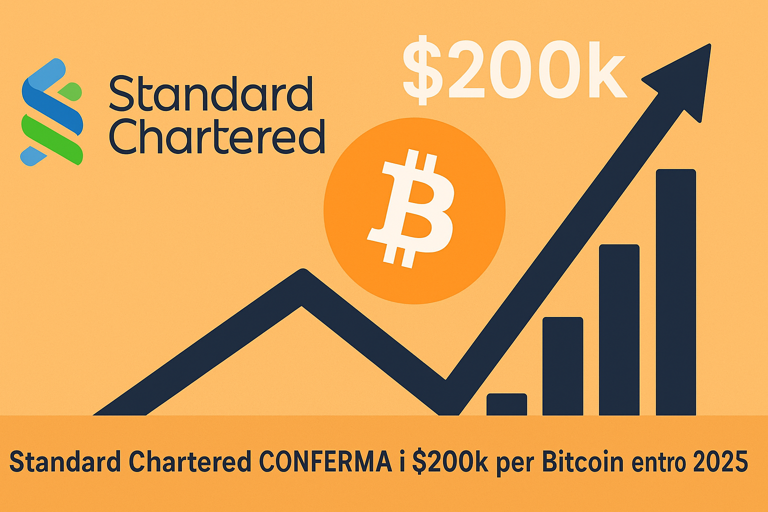 Standard Chartered CONFERMA i $200k per Bitcoin entro 2025