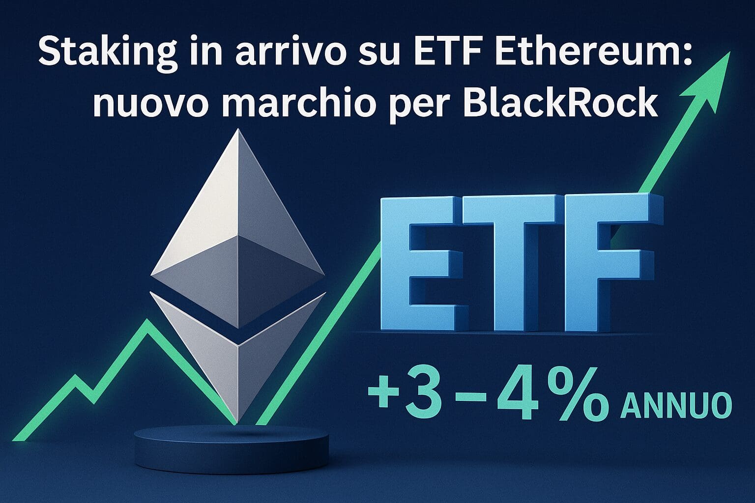 Staking in arrivo su ETF Ethereum: nuovo marchio per Blackrock