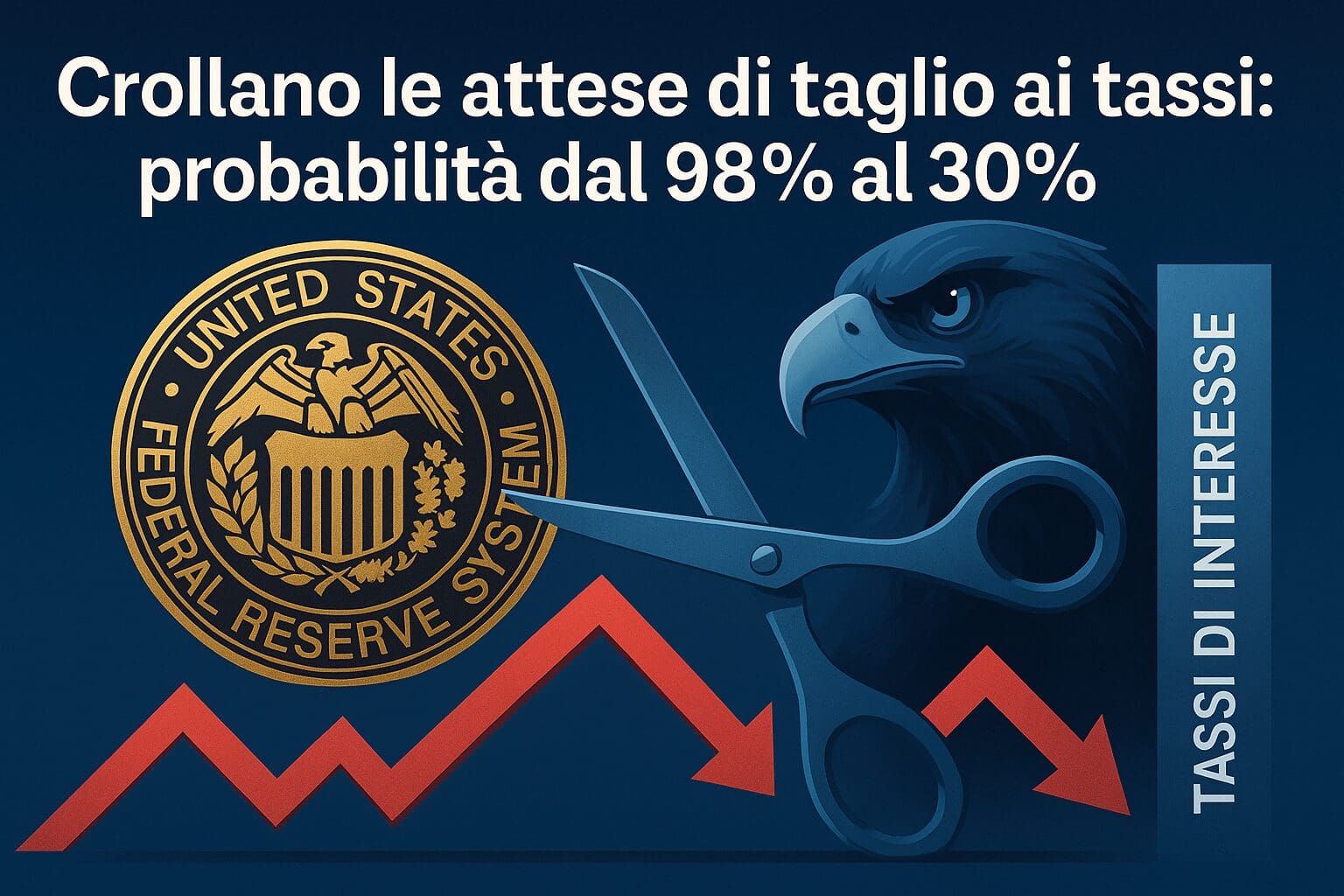 Crollano le attese di taglio ai tassi: probabilità dal 98% al 30%