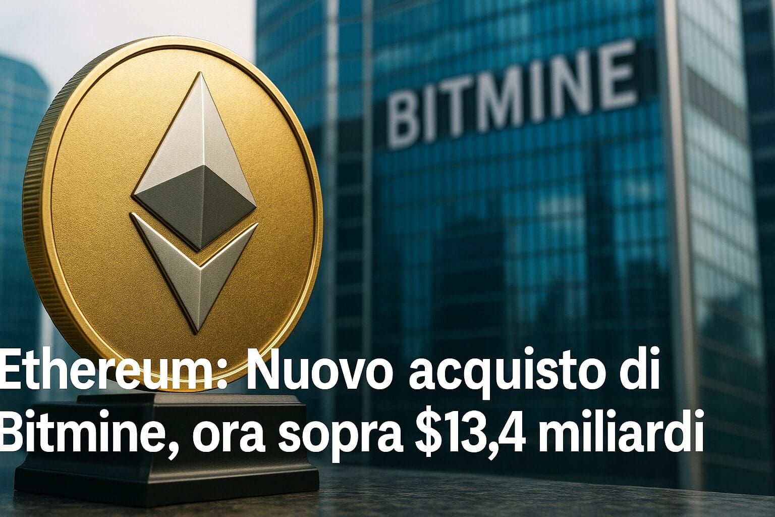 Ethereum: Nuovo acquisto di Bitmine, ora sopra $13.4 miliardi