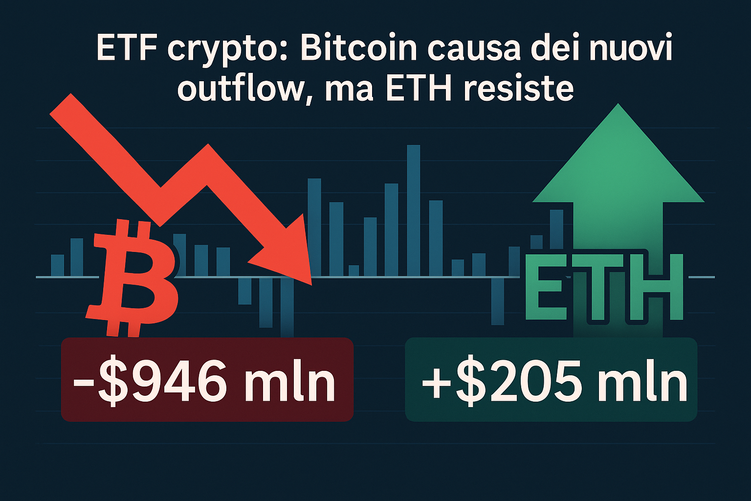 ETF crypto: Bitcoin causa dei nuovi outflow, ma ETH resiste