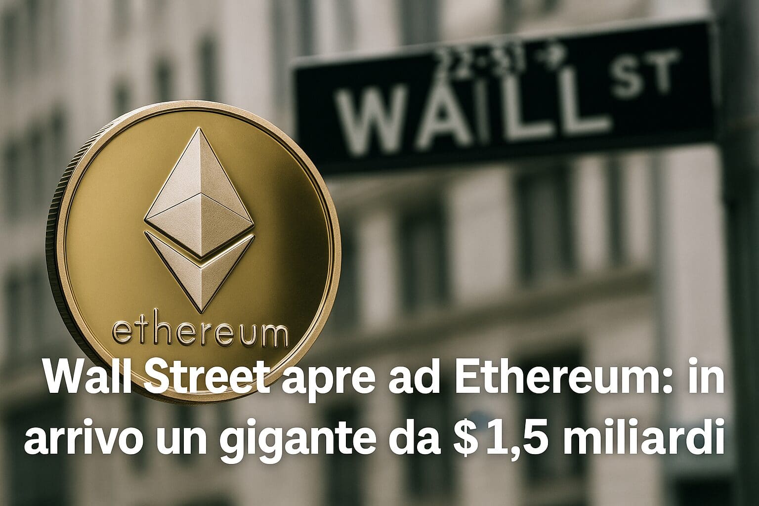 Wall Street apre ad Ethereum: in arrivo un gigante da $1,5 miliardi