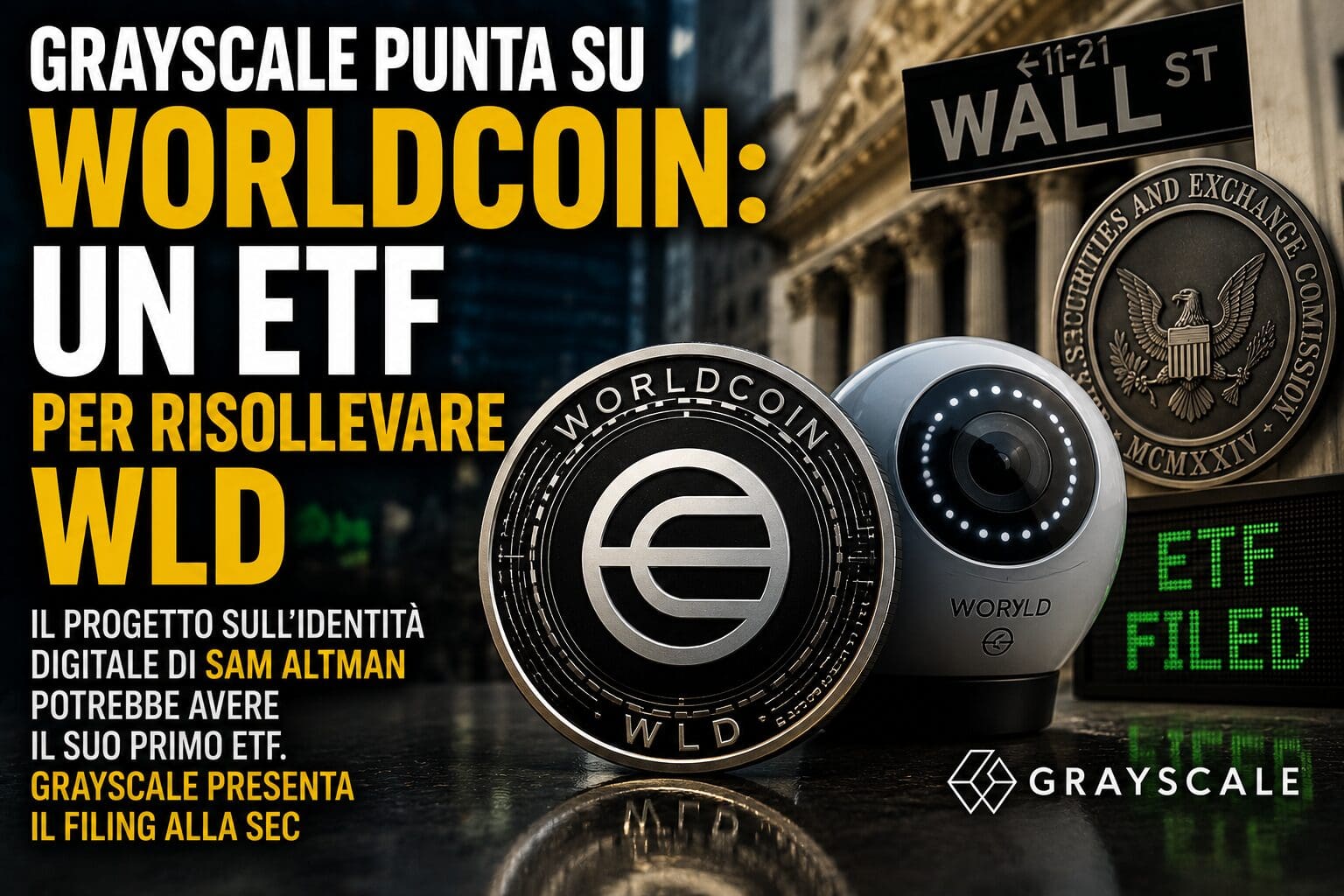 Grayscale punta su Worldcoin: un ETF Per risollevare WLD