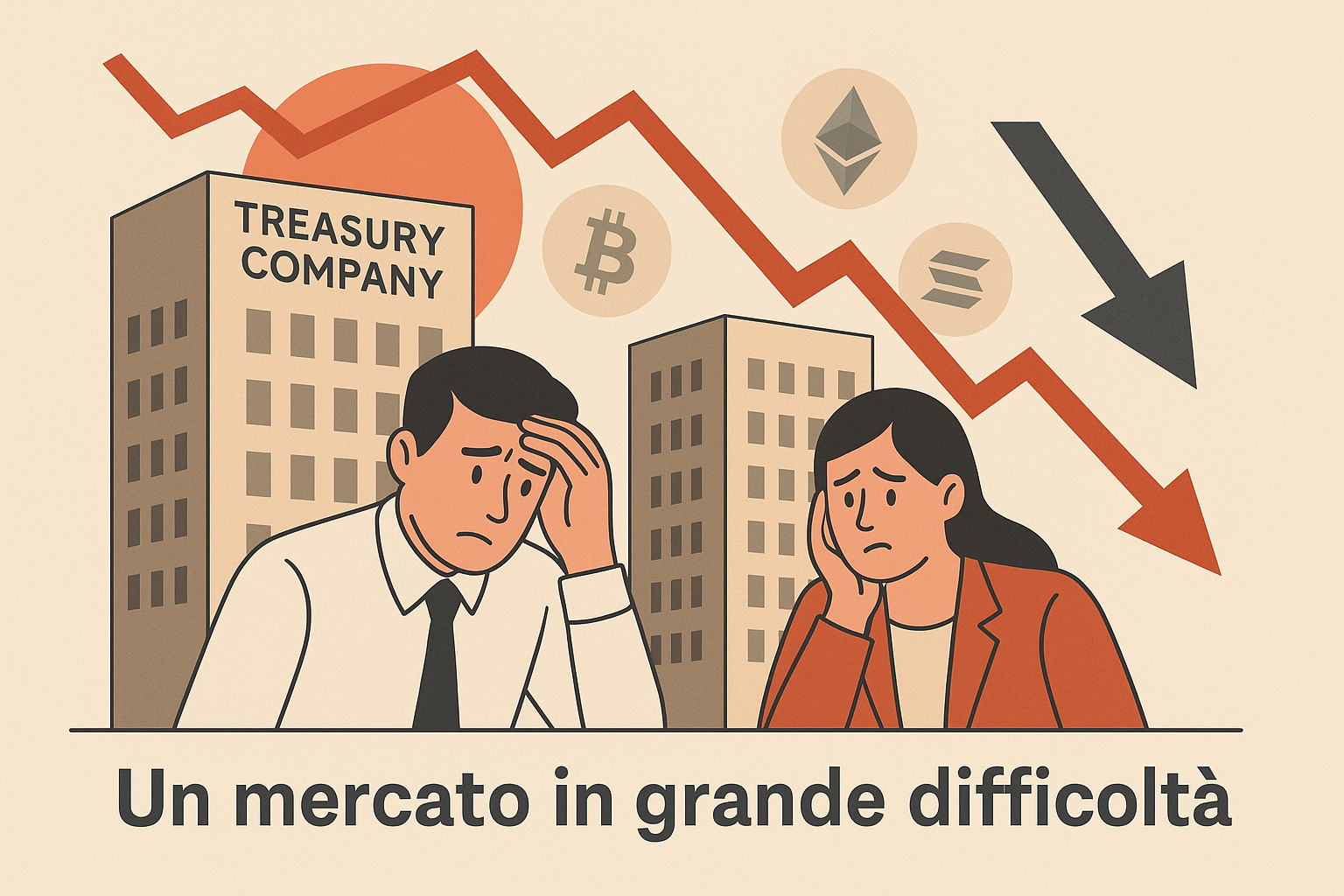 Allarme “treasury company”: aziende esposte alle crypto in difficoltà