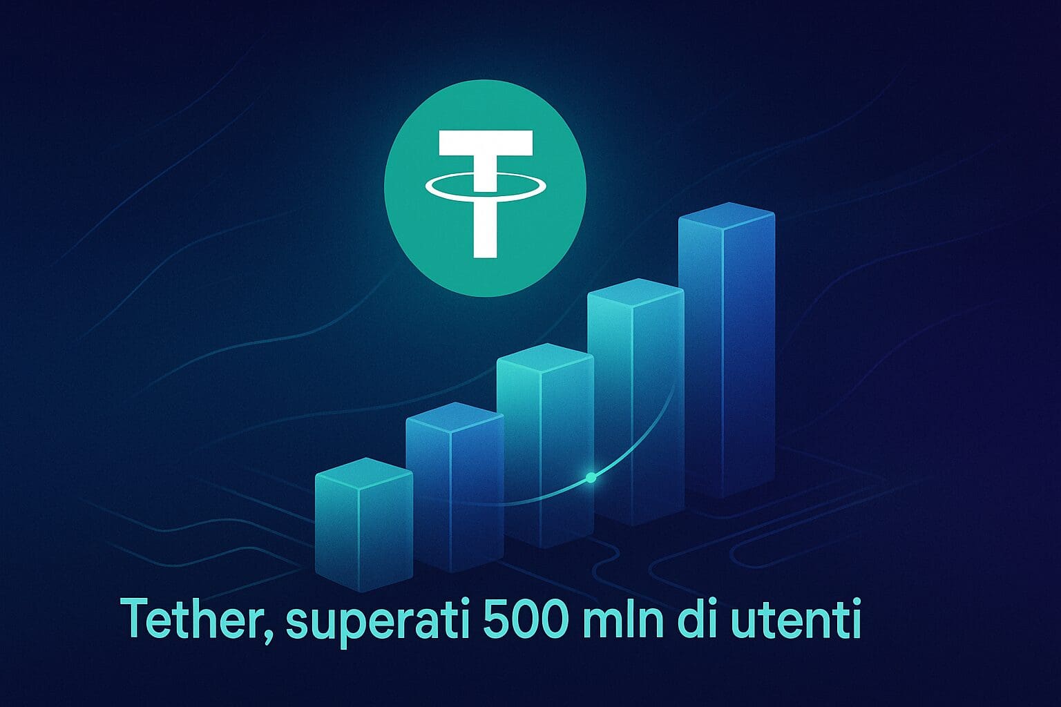 Tether: superati 500 mln di utenti, e la supply va a $182 mld