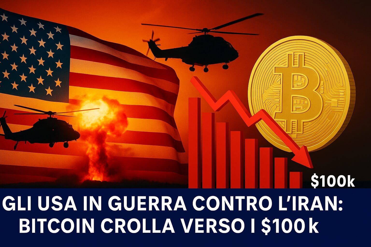 Gli Usa in guerra contro l’Iran: Bitcoin CROLLA verso i $100k