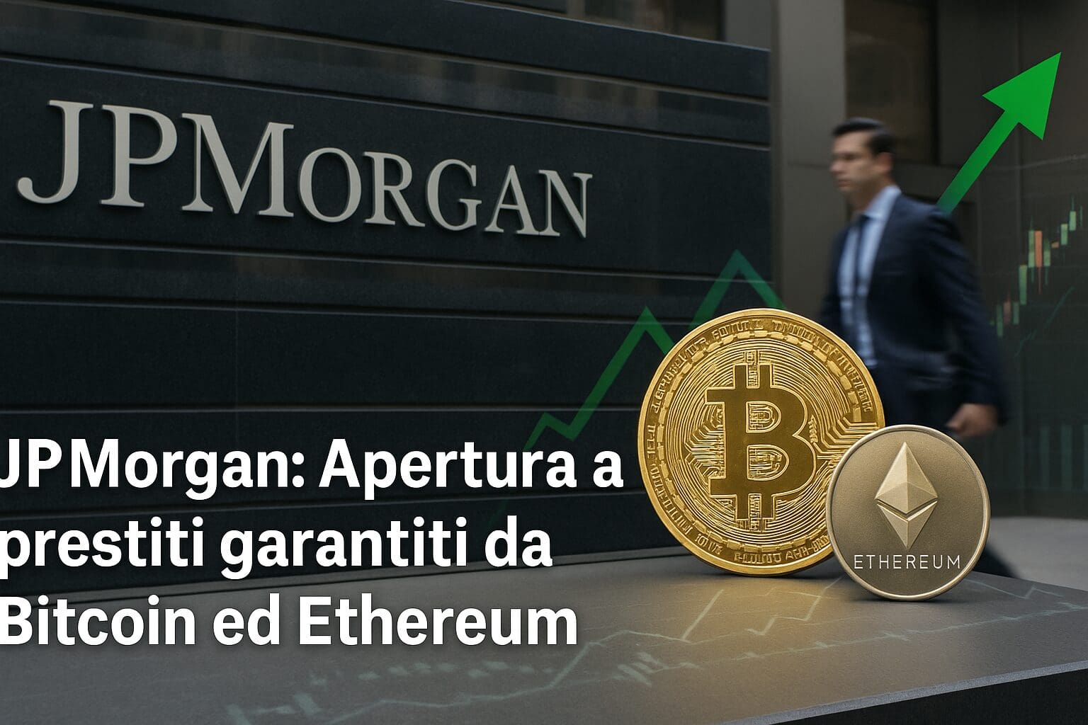 JP Morgan: Apertura a prestiti garantiti da Bitcoin ed Ethereum