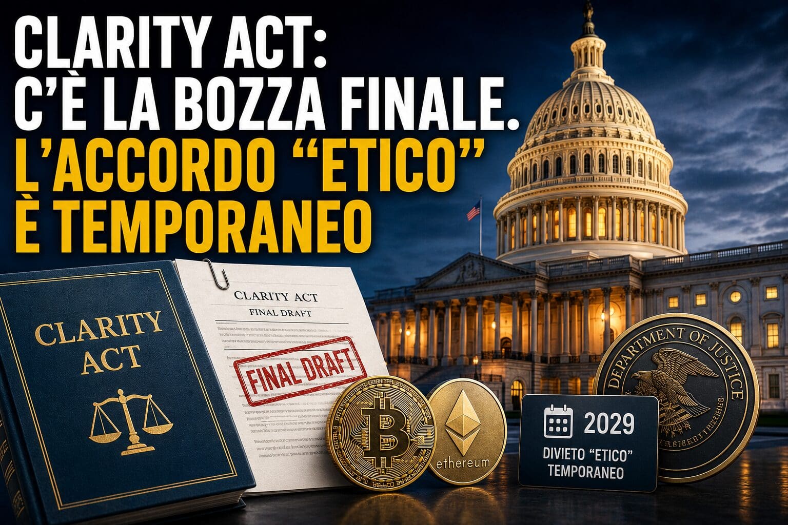CLARITY Act: c’è la bozza finale. L’accordo “etico” è temporaneo