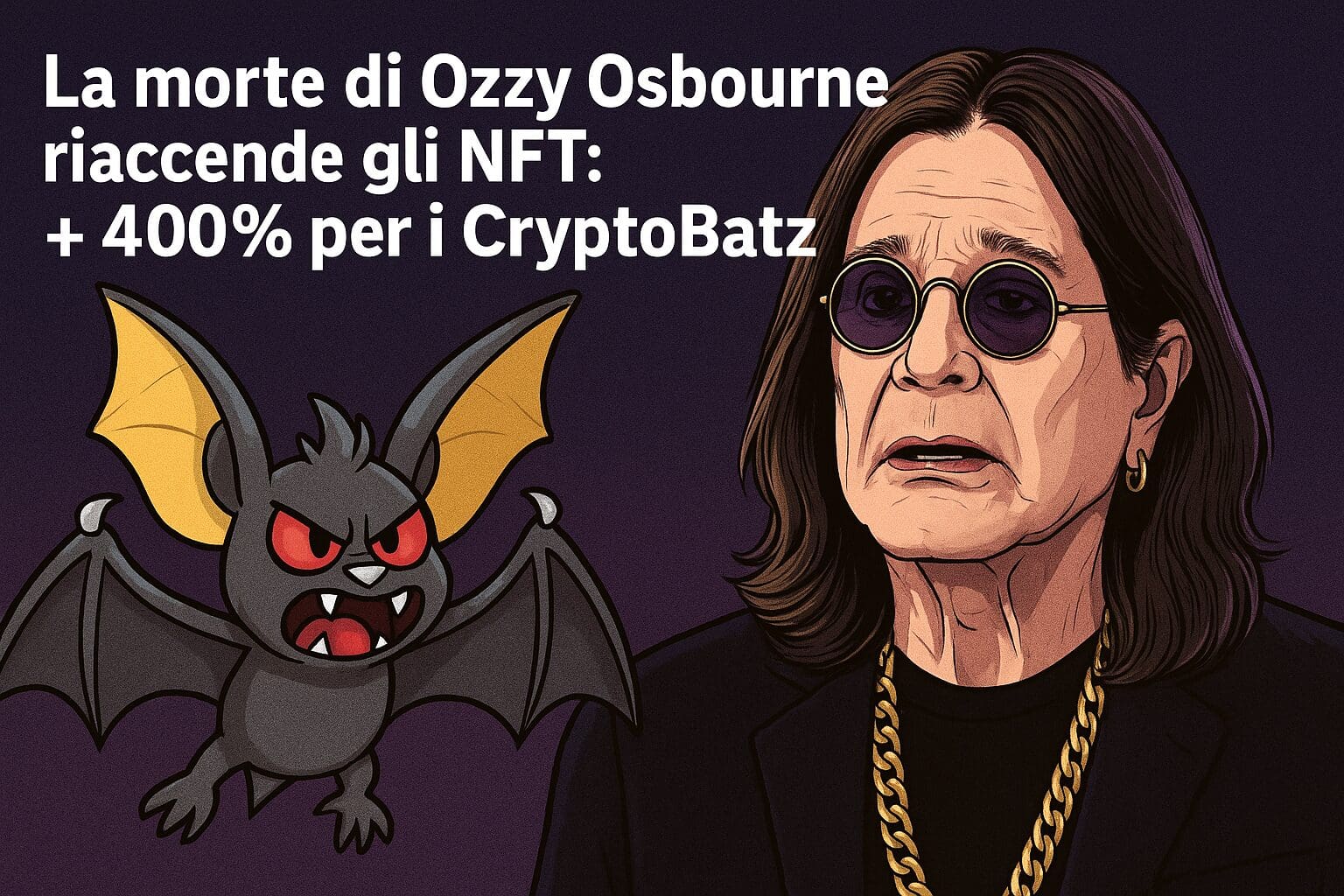 La morte di Ozzy Osbourne riaccende gli NFT: + 400% per i CryptoBatz