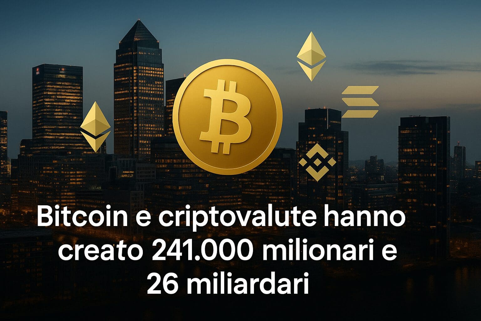 Bitcoin e criptovalute hanno creato 241.000 milionari e 26 miliardari