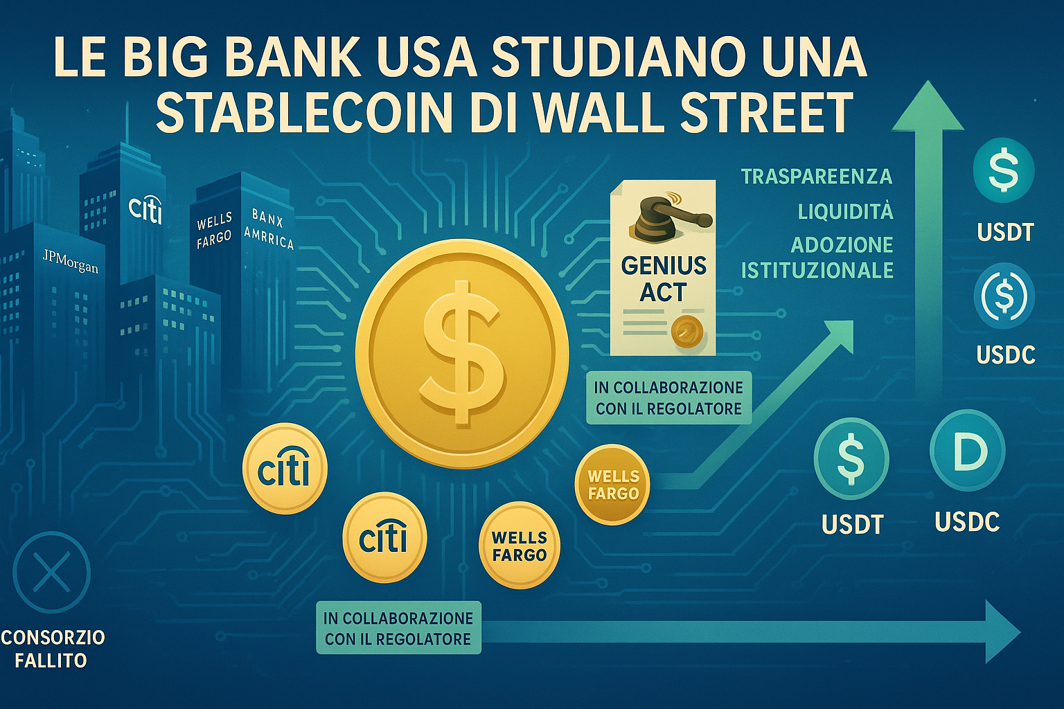 Una stablecoin di Wall Street: l’idea delle big bank Usa