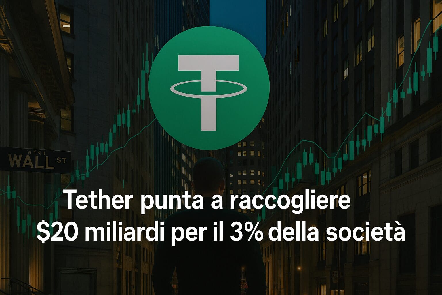 Tether punta a raccogliere $20 miliardi per il 3% della società