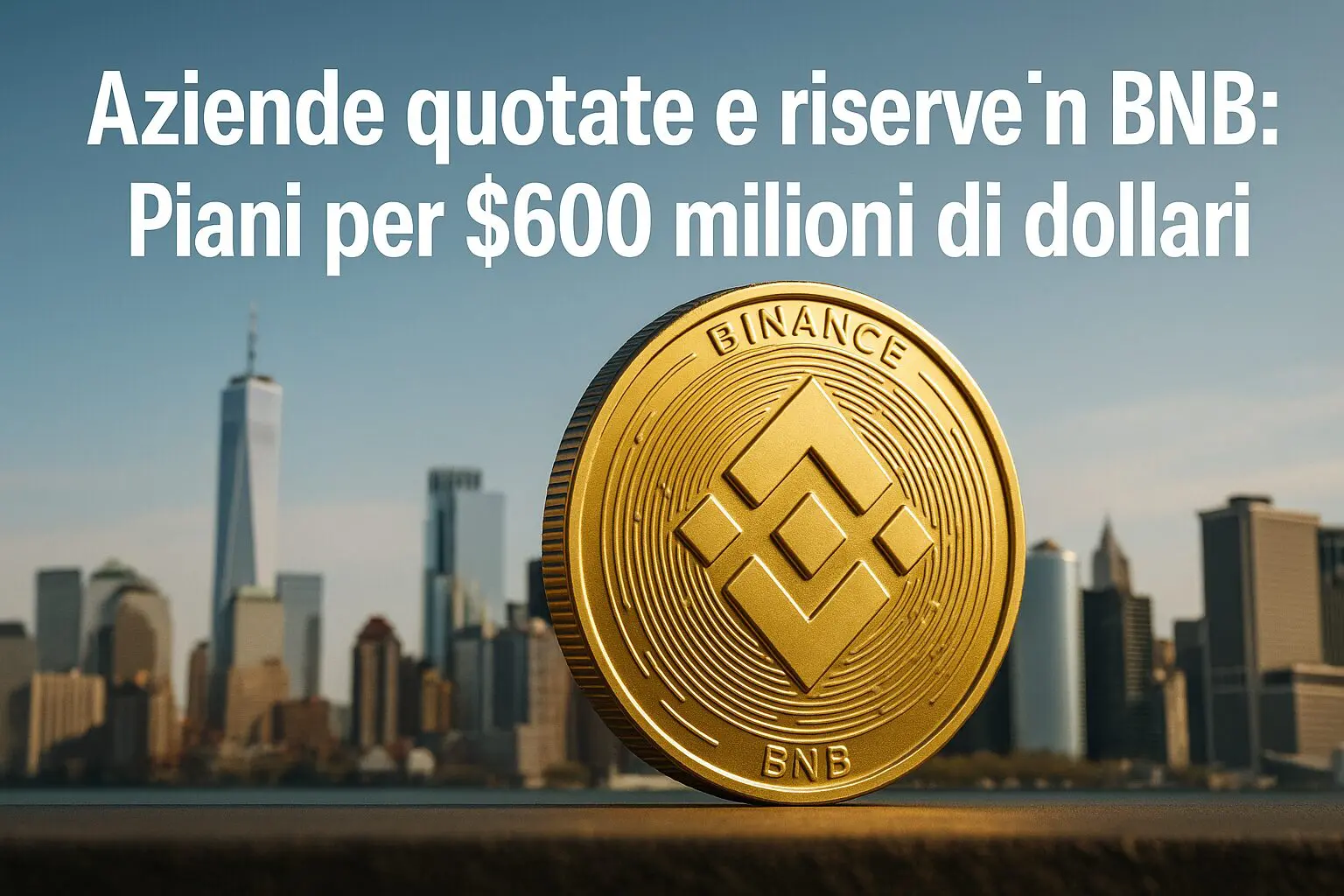 Aziende quotate e riserve in BNB: Piani per $600 milioni di dollari